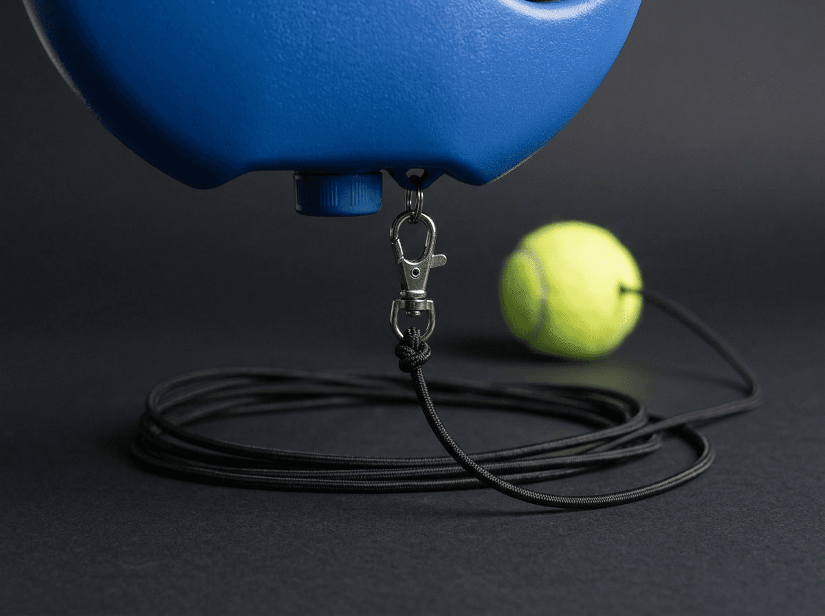 Close-up of the metal swivel hook