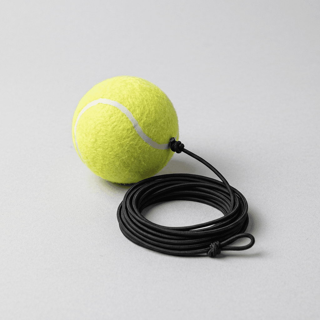 Spare ball with its elastic cord